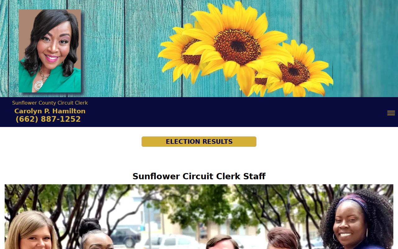 Sunflower County Circuit Clerk official services page